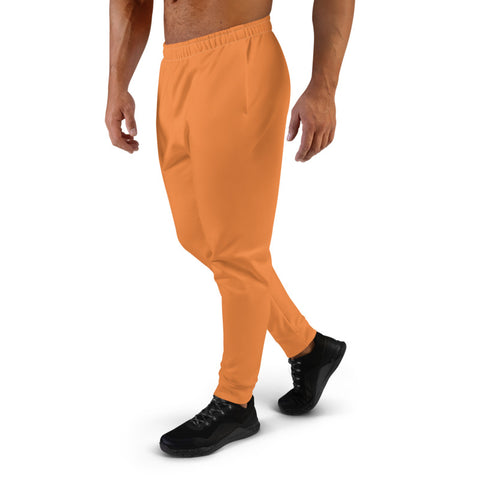 Orange Men's Joggers, Solid Orange Color Sweatpants For Men, Modern Slim-Fit Designer Ultra Soft & Comfortable Men's Joggers, Men's Jogger Pants-Made in EU/MX (US Size: XS-3XL)