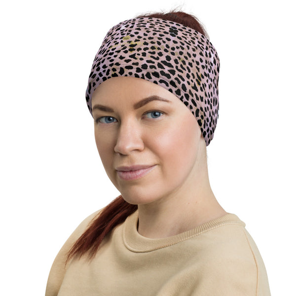 Pink Cheetah Face Mask, Cute Animal Print Luxury Premium Quality Cool And Cute One-Size Reusable Washable Scarf Headband Bandana - Made in USA/EU, Face Neck Warmers, Non-Medical Breathable Face Covers, Neck Gaiters  
