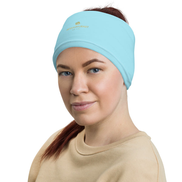 Baby Blue Face Mask Shield, Luxury Premium Quality Cool And Cute One-Size Reusable Washable Scarf Headband Bandana - Made in USA/EU, Winter Accessory For Dust/ Sand/ Wind, Wilderness Face Scarf Winter, Face Warmer, Neck Gaiter  