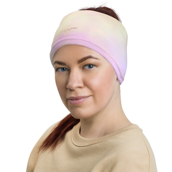 Cotton Candy Pink Neck Gaiter, Unisex Washable Reusable Bandana-Heidi Kimura Art LLC-Heidi Kimura Art LLC