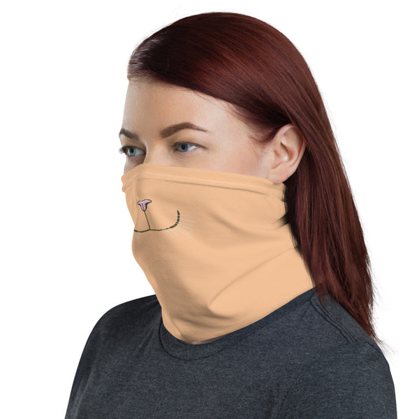 Funny Cat Face Face Mask, Washable Reusable Designer Neck Gaiter-Heidi Kimura Art LLC-Heidi Kimura Art LLC