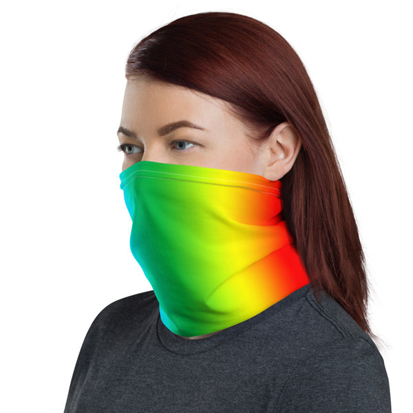 Rainbow Face Mask Shield, Colorful Gay Pride Rainbow Ombre Print Luxury Premium Quality Cool And Cute One-Size Reusable Washable Scarf Headband Bandana - Made in USA/EU, Face Neck Warmers, Non-Medical Breathable Face Covers, Neck Gaiters, Non-Medical Face Coverings 