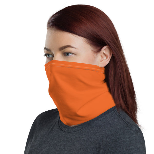 Dark Orange Face Mask Shield, Luxury Premium Quality Cool And Cute One-Size Reusable Washable Scarf Headband Bandana - Made in USA/EU, Winter Accessory For Dust/ Sand/ Wind, Wilderness Face Scarf Winter, Face Warmer  
