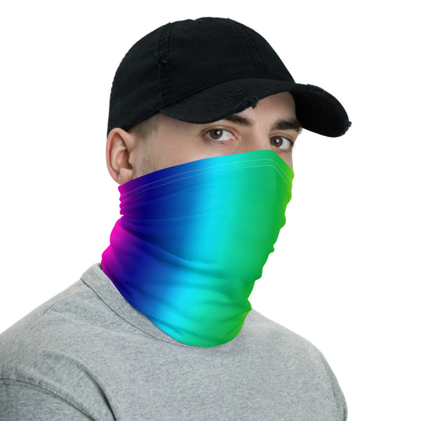 Rainbow Face Mask Shield, Colorful Gay Pride Rainbow Ombre Print Luxury Premium Quality Cool And Cute One-Size Reusable Washable Scarf Headband Bandana - Made in USA/EU, Face Neck Warmers, Non-Medical Breathable Face Covers, Neck Gaiters, Non-Medical Face Coverings 