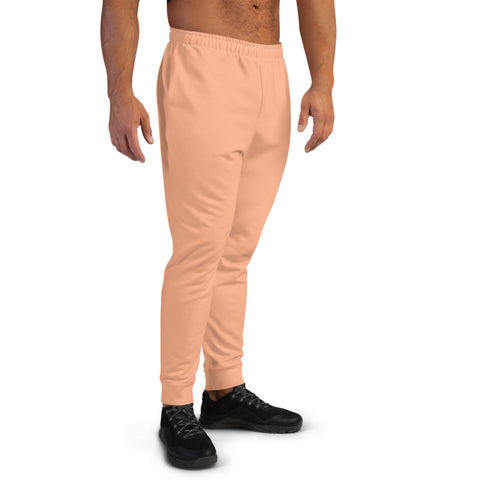 Nude Pink Men's Joggers, Colorful Solid Pastel Pink Color Sweatpants For Men, Modern Slim-Fit Designer Ultra Soft & Comfortable Men's Joggers, Men's Jogger Pants-Made in EU/MX (US Size: XS-3XL)