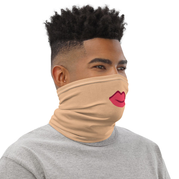 Red Sexy Lips Face Mask, Washable Reusable Funny Neck Gaiter-Heidi Kimura Art LLC-Heidi Kimura Art LLC