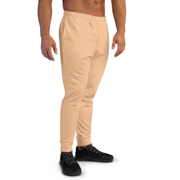 Beige Nude Men's Joggers, Solid Color Sweatpants For Men, Modern Slim-Fit Designer Ultra Soft & Comfortable Men's Joggers, Men's Jogger Pants-Made in EU/MX (US Size: XS-3XL)