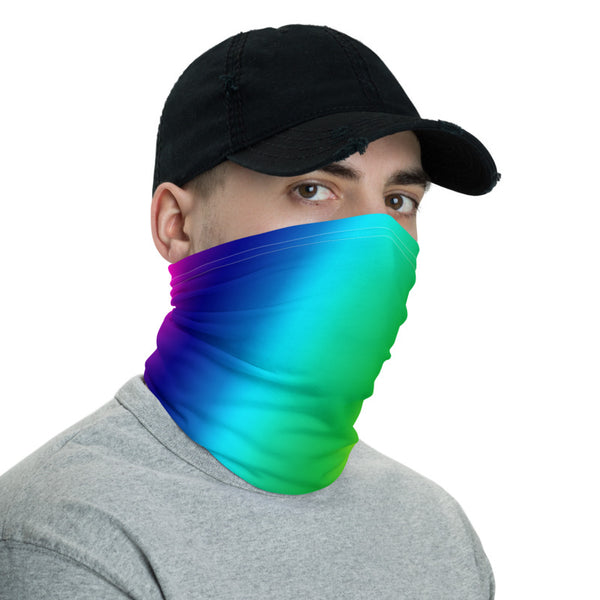 Rainbow Face Mask Shield, Gay Pride Rainbow Ombre Print Luxury Premium Quality Cool And Cute One-Size Reusable Washable Scarf Headband Bandana - Made in USA/EU, Face Neck Warmers, Non-Medical Breathable Face Covers, Neck Gaiters, Non-Medical Face Coverings 