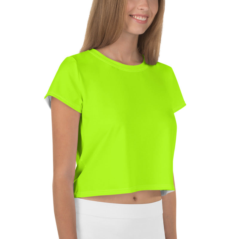 Crop Top Neon Green Mock Neck Top Coperni // Neon Green Mock Neck