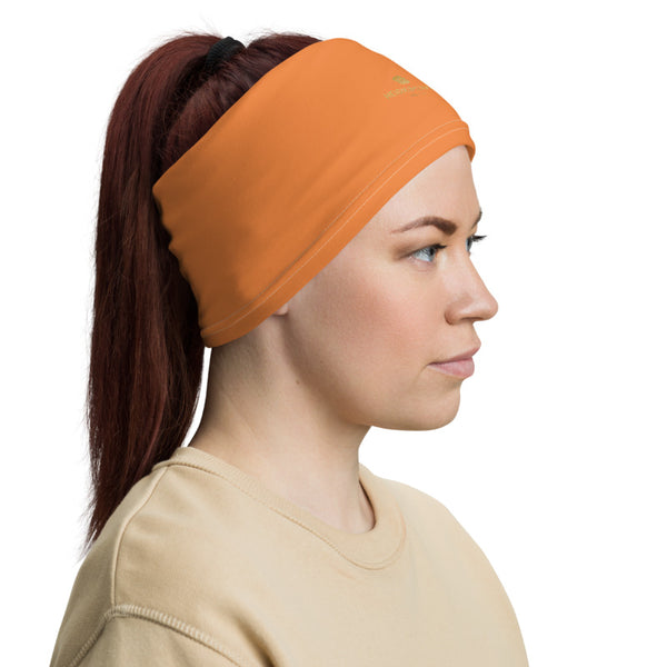 Orange Face Mask Shield, Luxury Premium Quality Cool And Cute One-Size Reusable Washable Scarf Headband Bandana - Made in USA/EU  