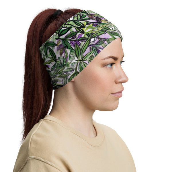 Green Tropical Leaf Face Masks, Tropical Exotic Palm Leaf Print Outdoor Anti-Dust Face Mask Shield, Luxury Premium Quality Cool And Cute One-Size Reusable Washable Scarf Headband Bandana - Made in USA/EU, Face Neck Warmers, Non-Medical Breathable Face Covers, Neck Gaiters, Face Mouth Cloth Coverings, Ear Warmer Headband, Winter Face Masks, Clothing Sports & Outdoors Face Scarf