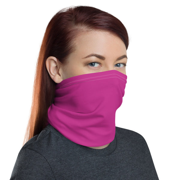 Bright Pink Face Mask Shield, Luxury Premium Quality Cool And Cute One-Size Reusable Washable Scarf Headband Bandana - Made in USA/EU, Winter Accessory For Dust/ Sand/ Wind, Wilderness Face Scarf Winter, Face Warmer  