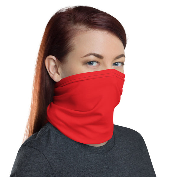 Bright Red Face Mask Shield, Luxury Premium Quality Cool And Cute One-Size Reusable Washable Scarf Headband Bandana - Made in USA/EU, Winter Accessory For Dust/ Sand/ Wind, Wilderness Face Scarf Winter, Face Warmer  