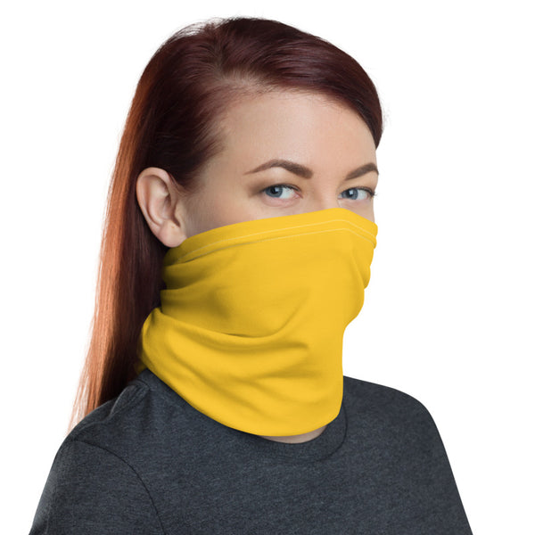 Dark Yellow Face Mask Shield, Luxury Premium Quality Cool And Cute One-Size Reusable Washable Scarf Headband Bandana - Made in USA/EU, Winter Accessory For Dust/ Sand/ Wind, Wilderness Face Scarf Winter, Face Warmer  