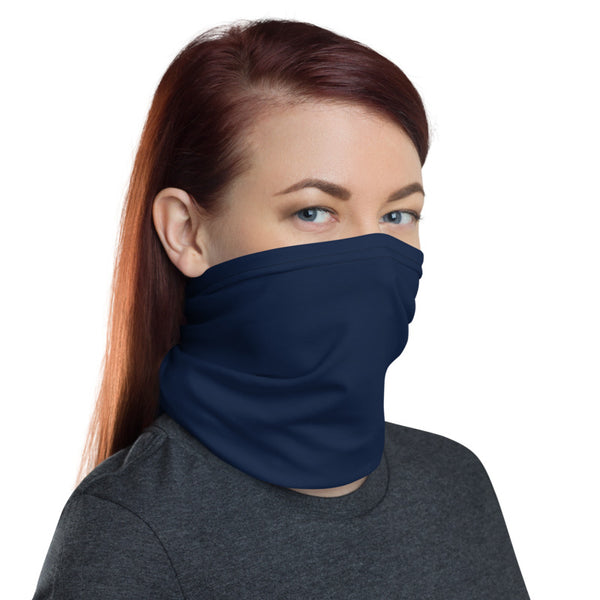 Dark Blue Face Mask Shield, Luxury Premium Quality Cool And Cute One-Size Reusable Washable Scarf Headband Bandana - Made in USA/EU, Winter Accessory For Dust/ Sand/ Wind, Wilderness Face Scarf Winter, Face Warmer  