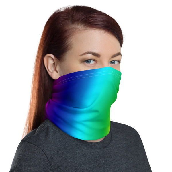 Rainbow Face Mask Shield, Gay Pride Rainbow Ombre Print Luxury Premium Quality Cool And Cute One-Size Reusable Washable Scarf Headband Bandana - Made in USA/EU, Face Neck Warmers, Non-Medical Breathable Face Covers, Neck Gaiters, Non-Medical Face Coverings 