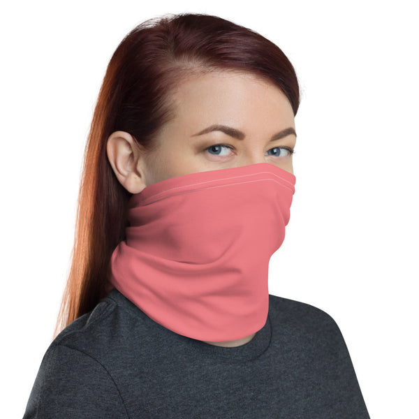 Peach Pink Face Mask Shield, Luxury Premium Quality Cool And Cute One-Size Reusable Washable Scarf Headband Bandana - Made in USA/EU, Winter Accessory For Dust/ Sand/ Wind, Wilderness Face Scarf Winter, Face Warmer, Neck Gaiter