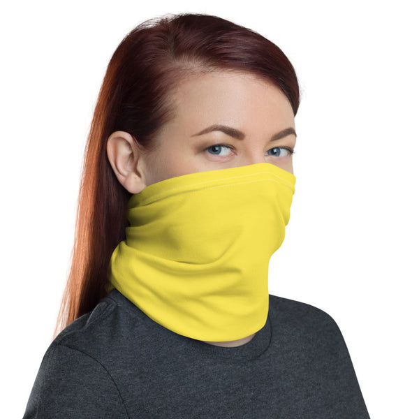 Yellow Face Mask Shield, Luxury Premium Quality Cool And Cute One-Size Reusable Washable Scarf Headband Bandana - Made in USA/EU, Winter Accessory For Dust/ Sand/ Wind, Wilderness Face Scarf Winter, Face Warmer  