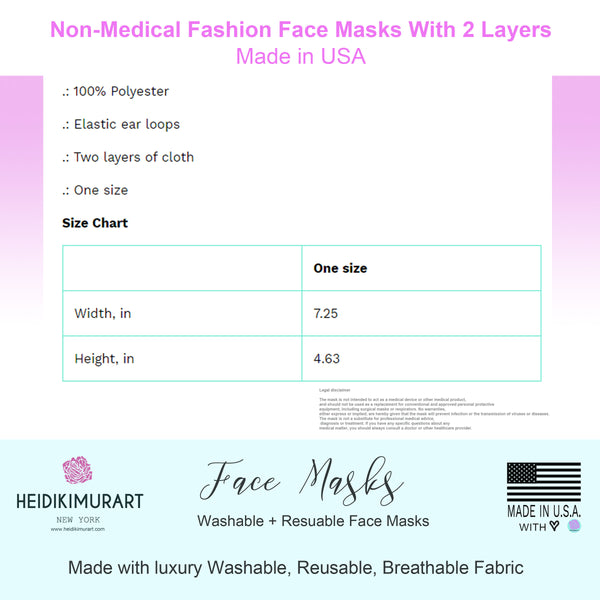 Blue Pink Hearts Face Mask, Adult Heart Pattern Valentines Fabric Face Mask-Made in USA-Face Mask-Printify-MWW on Demand-One size-Heidi Kimura Art LLC