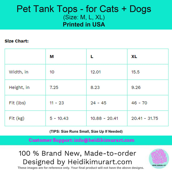 Pink Pet Tank Top For Dog/ Cat, Best Lovely Premium Cotton Pet Clothing For Cat/ Dog Moms-Made in USA