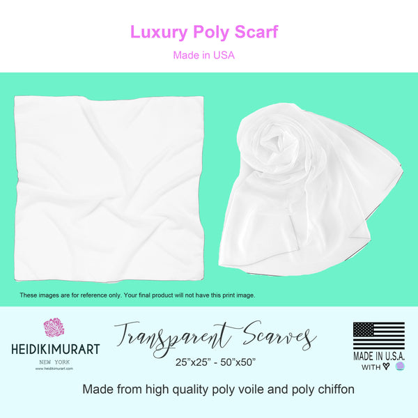 Black Designer Poly Scarf, Solid Color Lightweight Fashion Accessories- Made in USA-Poly Scarf-Printify-MWW on Demand-Heidi Kimura Art LLC