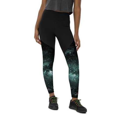 Blue Galaxies Sports Leggings