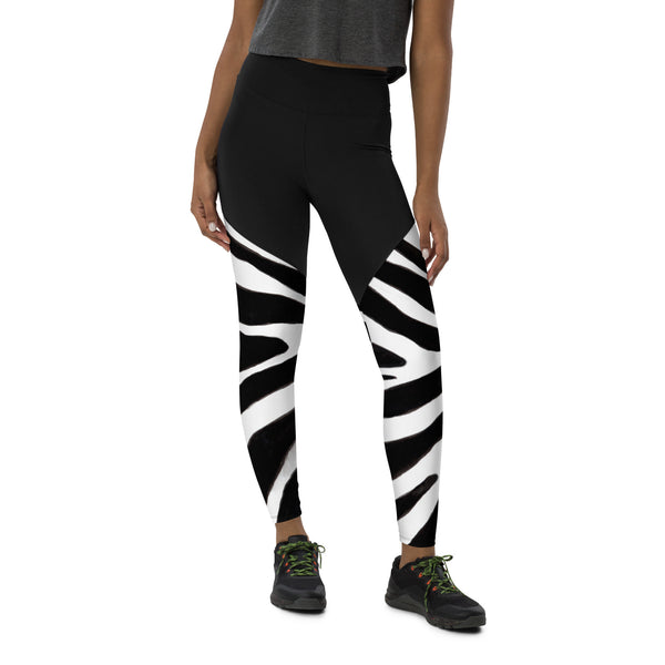 Zebra Print Women's Sports Leggings