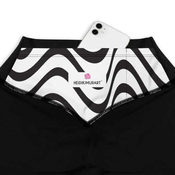 Black White Swirl Sports Leggings