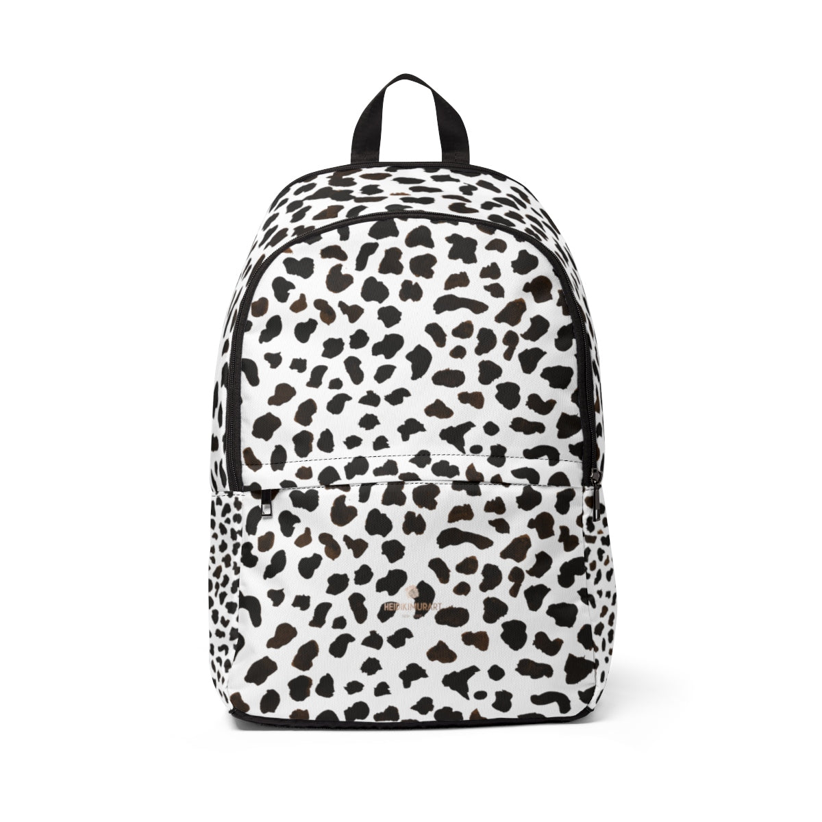 White Moo Cow Animal Print Designer Unisex Fabric Backpack School Bag-Backpack-One Size-Heidi Kimura Art LLC White Cow Print Backpack, White Moo Cow Animal Print Designer Unisex Fabric Lightweight Water-Resistant Backpack School Bag With Laptop Slot, Cow Print Backpack, Cow Backpack With Adjustable Straps