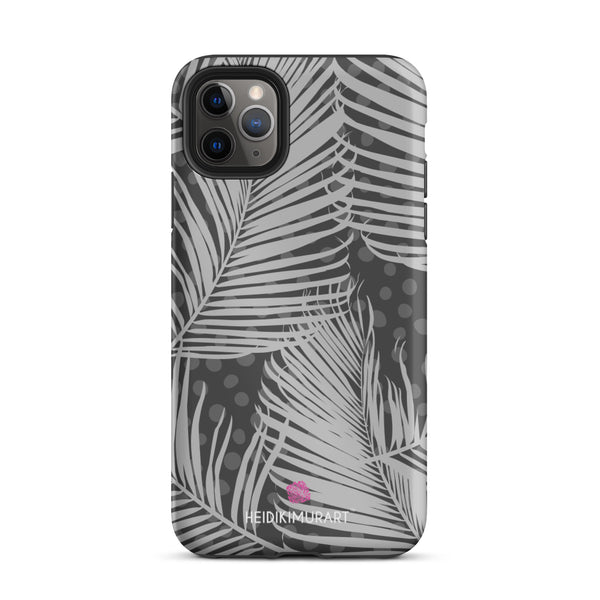 Grey Tropical Tough iPhone Case, Best Gray Hawaiian Style Unisex iPhone Case-Printed in USA/Canada/EU