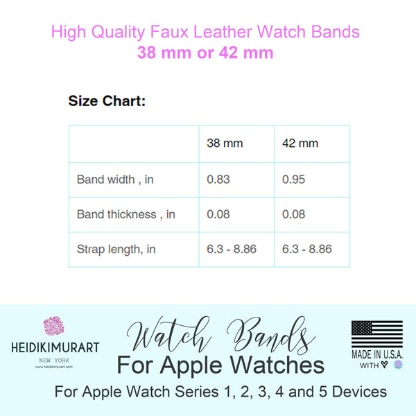 Hot Red Solid Color 38mm/42mm Watch Band Strap For Apple Watches- Made in USA-Watch Band-Heidi Kimura Art LLC