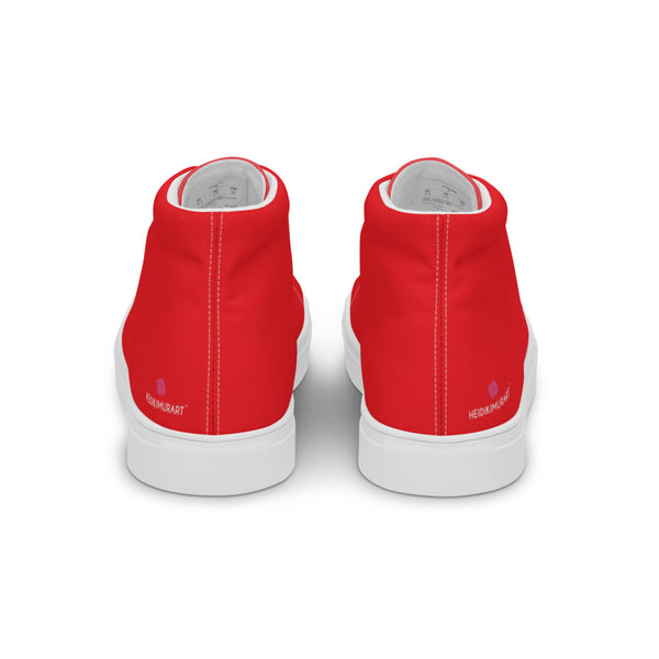 Bright Red Ladies' High Tops, Women’s high top canvas shoes