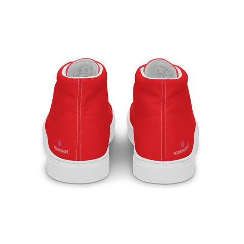 Bright Red Ladies' High Tops, Women’s high top canvas shoes