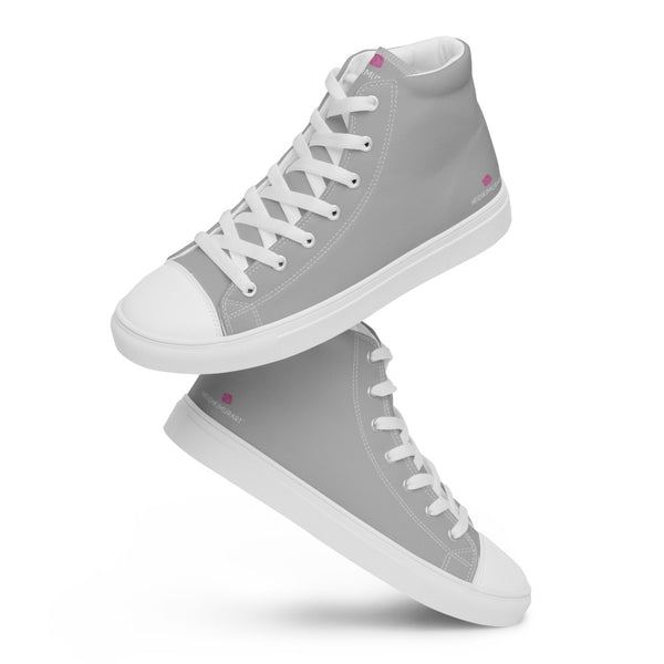 Light Gray Ladies' High Tops, Women’s high top canvas shoes