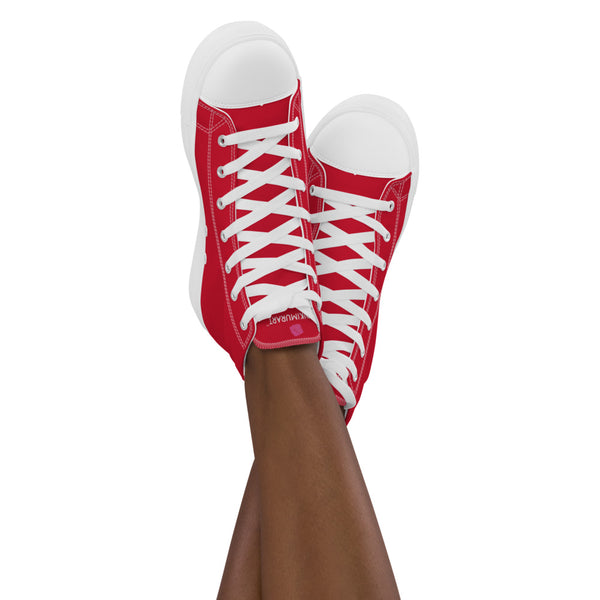 Red Ladies' High Tops, Women’s high top canvas shoes