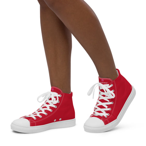 Red Ladies' High Tops, Women’s high top canvas shoes