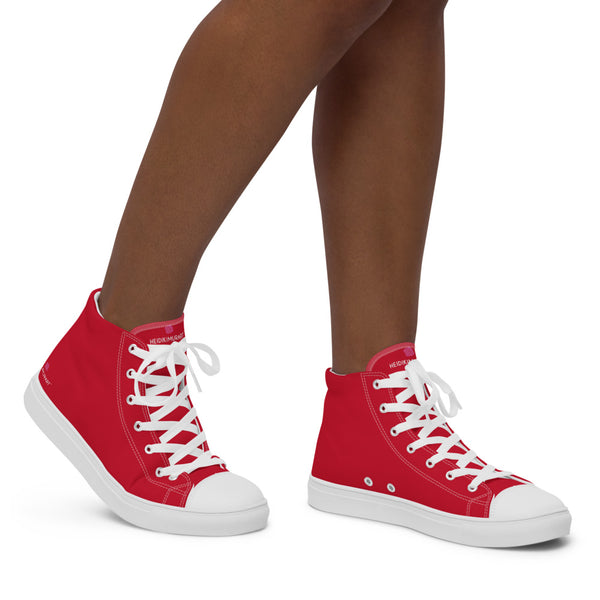 Red Ladies' High Tops, Women’s high top canvas shoes