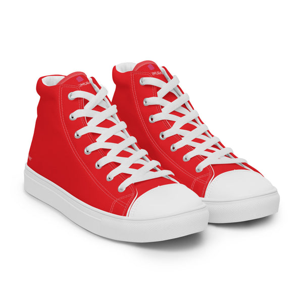 Bright Red Ladies' High Tops, Women’s high top canvas shoes