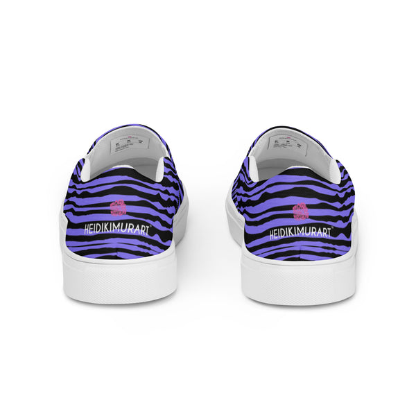 Pink Striped Women's Slip On, Women’s slip-on canvas shoes