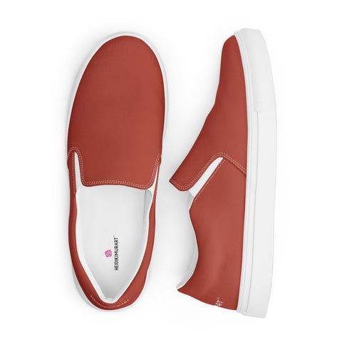 Nude Pink Women's Slip Ons, Solid Colorful Red Nude Pink Color Modern Classic Modern Minimalist Women’s Premium High Quality Luxury Style Slip-On Canvas Shoes (US Size: 5-12) Women's Solid Color Casual Shoes, Slip-On Padded Breathable Loafer Shoes Footwear