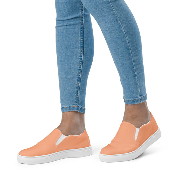 Nude Color Women's Slip Ons, Solid Colorful Nude Pink Color Modern Classic Modern Minimalist Women’s Premium High Quality Luxury Style Slip-On Canvas Shoes (US Size: 5-12) Women's Solid Color Casual Shoes, Slip-On Padded Breathable Loafer Shoes Footwear