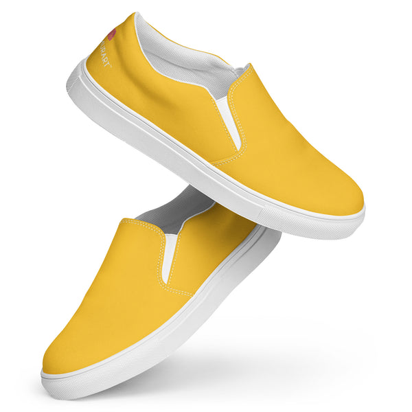 Yellow Color Women's Slip Ons, Solid Yellow Color Modern Classic Modern Minimalist Women’s Premium High Quality Luxury Style Slip-On Canvas Shoes (US Size: 5-12) Women's Solid Color Casual Shoes, Slip-On Padded Breathable Loafer Shoes Footwear