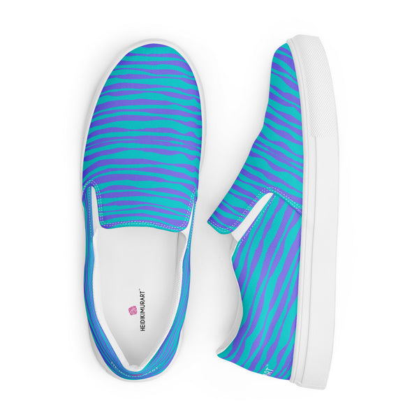 Pink Striped Women's Slip On, Women’s slip-on canvas shoes