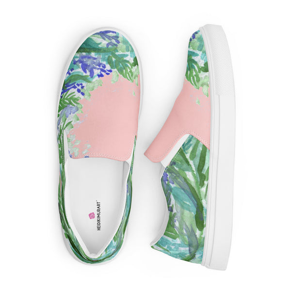 Purple Lavender Women's Slip Ons, Lavender Floral Flower Print Best Quality Women’s Premium High Quality Luxury Style Slip-On Canvas Shoes (US Size: 5-12) Women's Floral Print Casual Shoes, Slip-On Padded Breathable Loafer Shoes Footwear