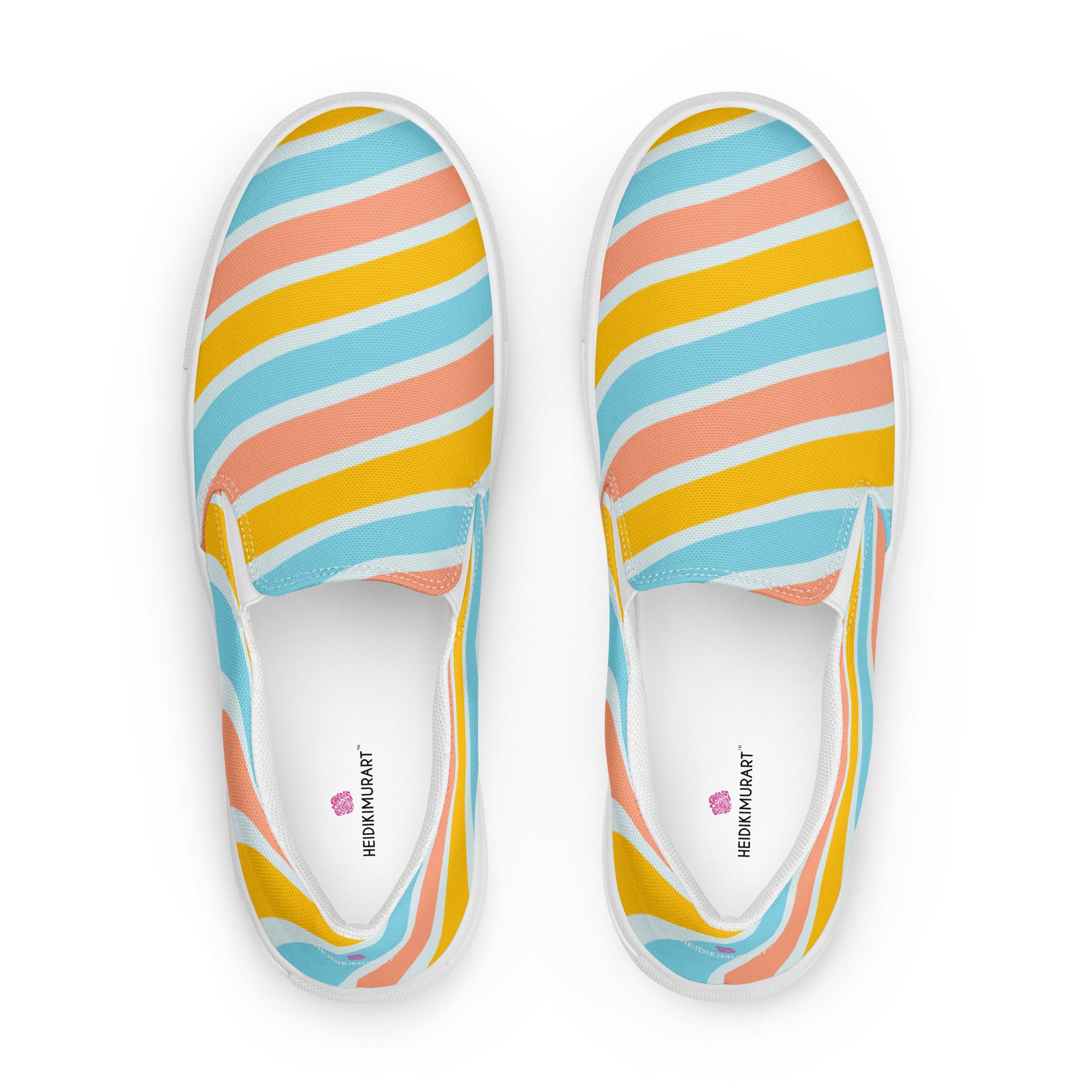 Rainbow Swirl Women's Sneakers, Gay Pride Rainbow Stripe Print Women’s Slip-On Canvas Shoes (US Size: 5-12) Women’s Premium High Quality Luxury Style Slip-On Canvas Shoes (US Size: 5-12) Women's Gay Pride Colorful Slip On Shoes, Slip-On Padded Breathable Loafer Shoes Footwear