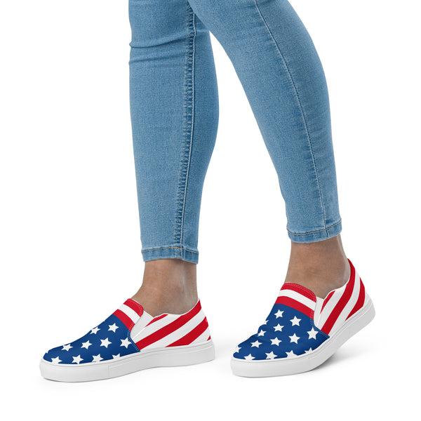 July 4th Women's Slip Ons, Women’s slip-on canvas shoes