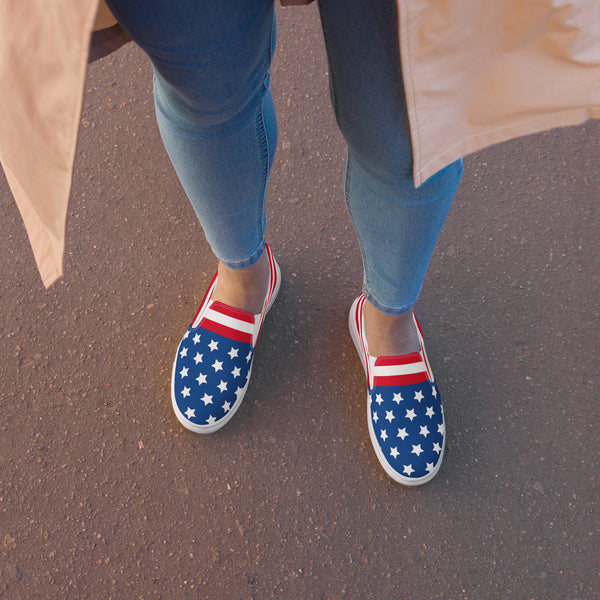 July 4th Women's Slip Ons, Women’s slip-on canvas shoes