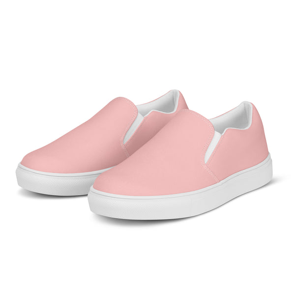 Light Pink Women's Slip Ons, Solid Colorful Pink Color Modern Classic Modern Minimalist Women’s Premium High Quality Luxury Style Slip-On Canvas Shoes (US Size: 5-12) Women's Solid Color Casual Shoes, Slip-On Padded Breathable Loafer Shoes Footwear