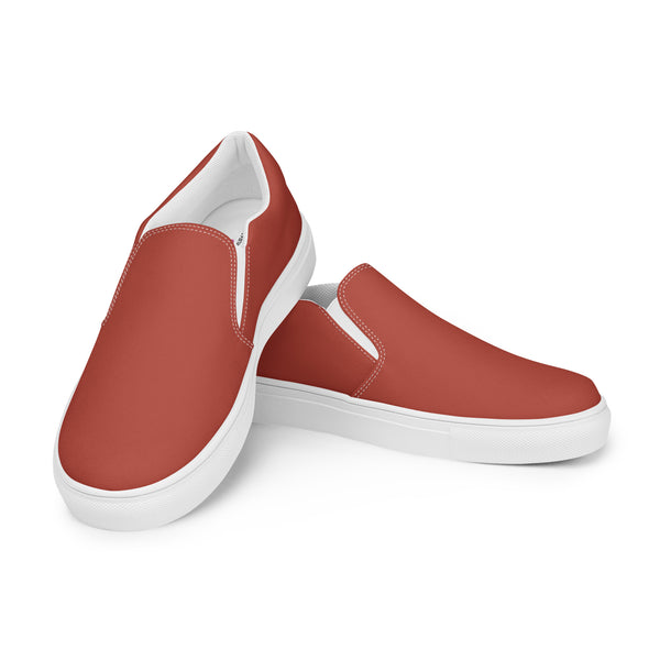 Nude Pink Women's Slip Ons, Solid Colorful Red Nude Pink Color Modern Classic Modern Minimalist Women’s Premium High Quality Luxury Style Slip-On Canvas Shoes (US Size: 5-12) Women's Solid Color Casual Shoes, Slip-On Padded Breathable Loafer Shoes Footwear