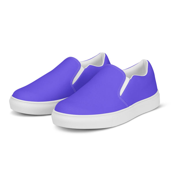 Bright Purple Women's Slip Ons, Solid Colorful Purple Color Modern Classic Modern Minimalist Women’s Premium High Quality Luxury Style Slip-On Canvas Shoes (US Size: 5-12) Women's Solid Color Casual Shoes, Slip-On Padded Breathable Loafer Shoes Footwear